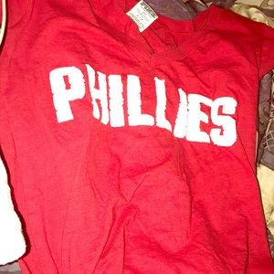 VS Pink Phillies Vneck Sequins Shirt